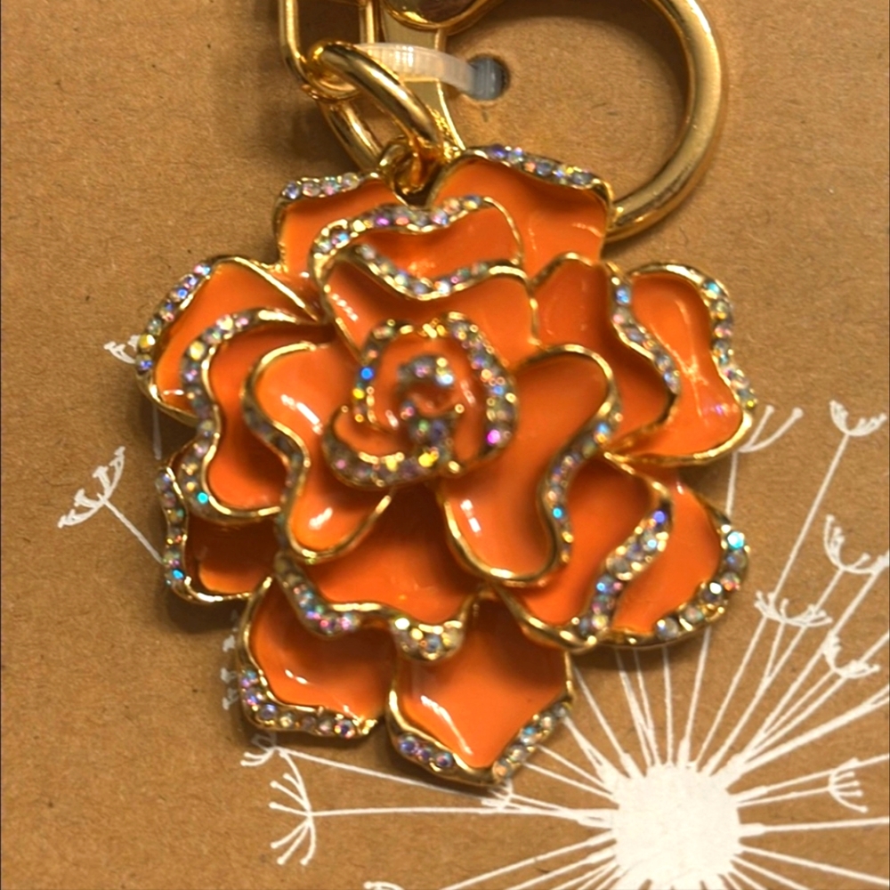 NWTSize: OSFloral Key Ring/Bag Charm (w/gold to ea hardware)(NWT)